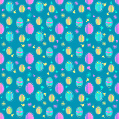 Eggs easter seamless pattern. Colorful decorative print