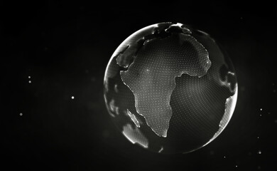 Black technology background. Global communication network concept.