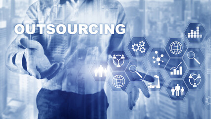Outsourcing Human Resources. Global Business Industry Concept. Freelance Outsource International Partnership