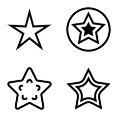 Stars Flat Icon Set Isolated On White Background