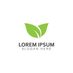 Green leaf logo. Garden, plants and nature vector design. Concept illustration vector template
