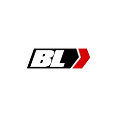 Initial letter BL logo with right arrow logo design
