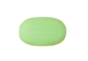 Bar of green fragrance soap isolated on white background with clipping path