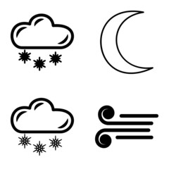 Weather Flat Icon Set Isolated On White Background