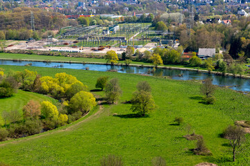 Wanderweg Leinpfad an der Ruhr von der Isenburg aus gesehen in Hattingen