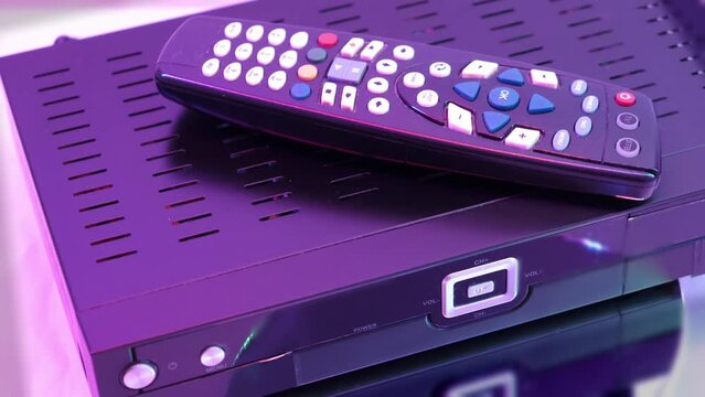 Remote controller and Receiver for Satellite and IP TV STB isolated on white background
