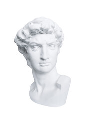 sculpture head of David, isolate