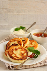 Traditional Ukrainian cottage cheese fritters