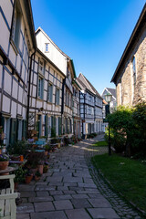 Fototapeta na wymiar Fachwerkhäuser in der Altstadt von Hattingen 