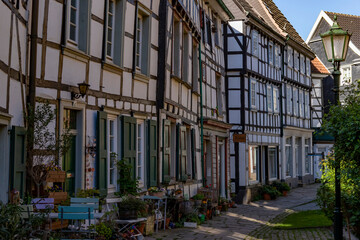 Historical village panorama in europe, germany / Hattingen
