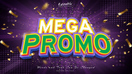 mega promo 3d style editable text effect