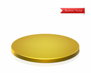 vector icon. Golden round stage isolated on white background. Top view.
