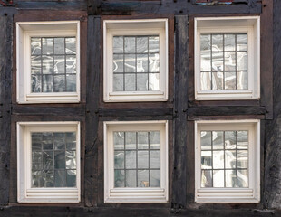 Fenster von einem Fachwerk-Haus in Deutschland - Textur