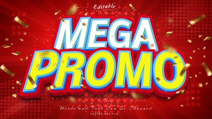 mega promo 3d style editable text effect
