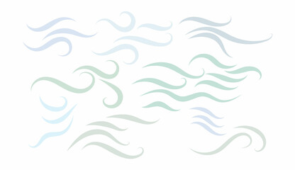Fototapeta na wymiar wind flowing isolated vector illustration set