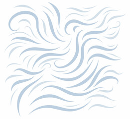 wind flowing isolated vector illustration set