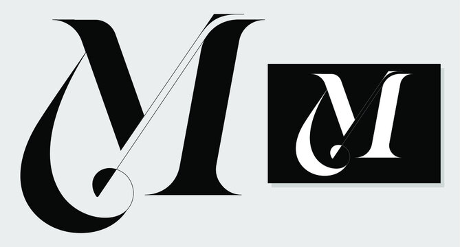 monogram letter M logo branding vector initial