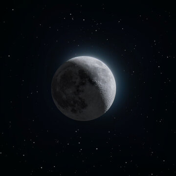 HDR Moon shot against star backdrop © Amine