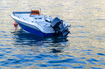 Speedboat on a sea water