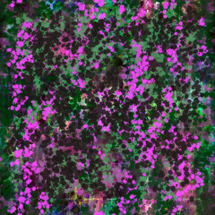 Abstract colorful painted pattern with small neon spots, blots and smudges