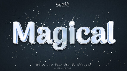 magical editable text effect with blue luxury background