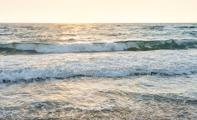 Ocean waves reflecting sunlight