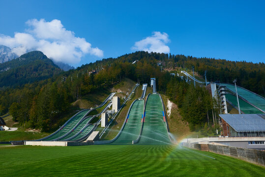 Skisprung- und Skiflugschanzen in Planica - Triglav-Nationalpark, Slowenien