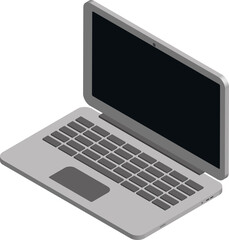 İsometric Laptop. Computer Vector Illustration