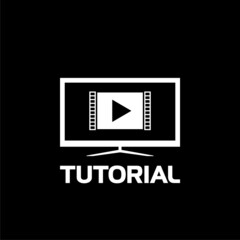 Video tutorial icon isolated on dark background