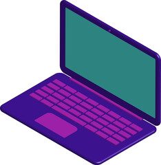 İsometric Laptop. Computer Vector Illustration