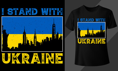 I Stand With Ukraine I Support Ukraine People T-Shirt Design