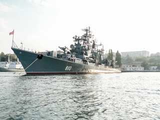 Russian warship in Sevastopol in the port