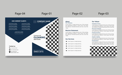 Obraz premium Minimal clean BI-fold or 4 pages business Brochure template layout Design