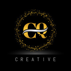 Obraz premium letter CQ Logo Design Vector Template. Initial Gold And Silver Letter Design CQ Vector Illustration.