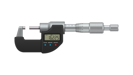 Thickness gauge electronic isolated on white background. Thickness measuring tool. Vector illustration.