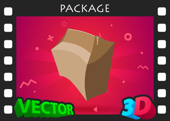 Package isometric design icon. Vector web illustration. 3d colorful concept