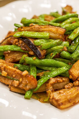 A delicious Chinese dish, Braised Beans with Eggplant
