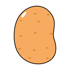 Cute funny potato character. Vector hand drawn traditional cartoon vintage, retro, kawaii character illustration icon. Isolated on white background. Potato character concept