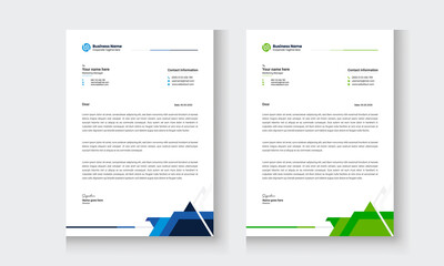 Business Corporate letterhead layout, Simple letterhead design With a various color print-ready Design template.