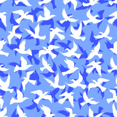 Birds seamless pattern. Stock vector illustration eps10.