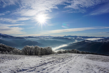 winter landscape in the carpathian mountains