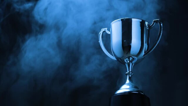 Silver Trophy award competition with smoke in the dark  , Blue Tone