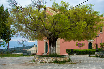 Fototapeta na wymiar Beautiful small village in corfu island, Greece