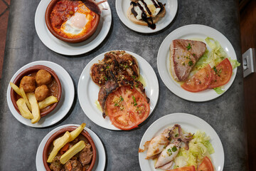 a various assorted american food