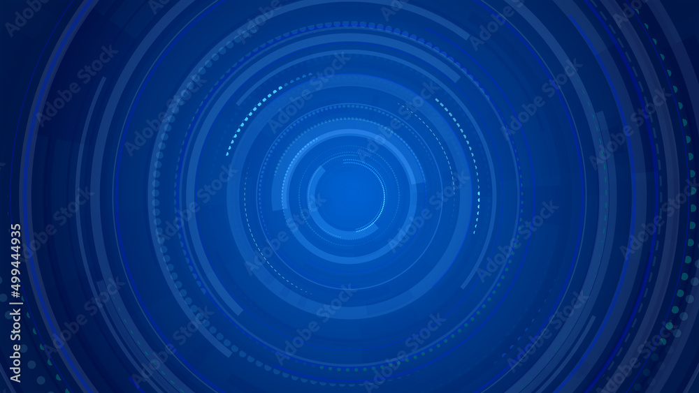 Wall mural abstract circle blue future technology background.