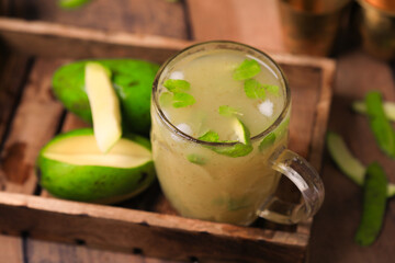 Aam ka panna refreshing summer cooler popular in northern and western parts of India ,summer cooler...