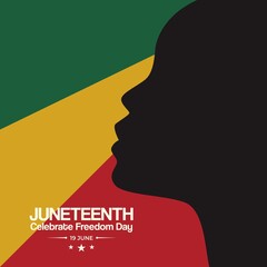 Juneteenth Day, celebration freedom, emancipation day in 19 june, African-American history and heritage.