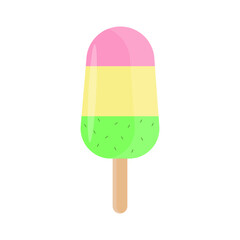Fruit ice cream, fruit ice cream on a stick, vector