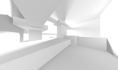 Abstract White Architecture Design Concept