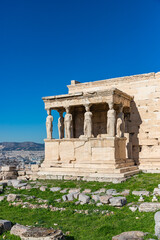 Caryatides, Erechtheion temple Acropolis in Athens, Greece